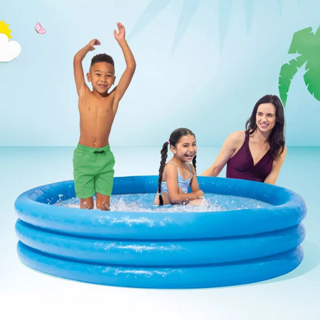Piscina Gonfiabile Rotonda Crystal Blu 3 Anelli +2 Anni Cm.114X25H. Peso Kg.0,86 (59416) Intex
