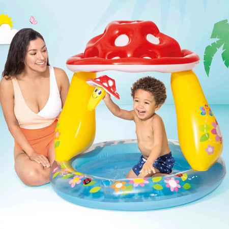 Piscina Gonfiabile Tonda Fungo Con Parasole 13 Anni Ø Cm.102X89H. Peso Kg.1,50 (57114) Intex