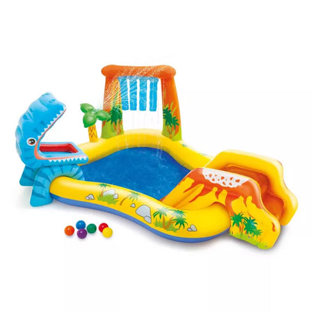 Piscina Gonfiabile Rettangolare Gioco Dinosauro +3 Anni Cm.249X191X109H. Peso Kg.5,20 (57444) Intex