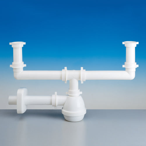 Sifone 2 Vie Senza Piletta Per Lavello In Acciaio/Ceramica 11/2Ø40 Lira Spa