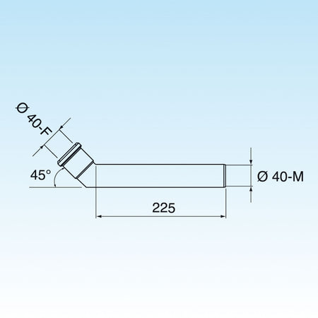 Prolunga Jolly Curva 45 ° Diam. 40X225- Diam. 40 X 225 Mm- Lira