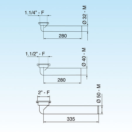 Prolunga Jolly Curva Diam 40 X 280 - 11/2- Diam. 40X280 Mm- Lira