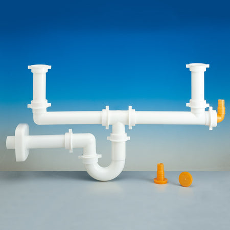 Sifoni A Tubo Per Lavelli A Due Vasche Con Attacco Lavastoviglie- 11/2- Lira- Pezzi 1