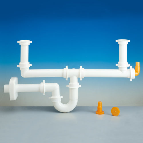 Sifoni A Tubo Per Lavelli A Due Vasche Con Attacco Lavastoviglie- 11/2- Lira- Pezzi 1