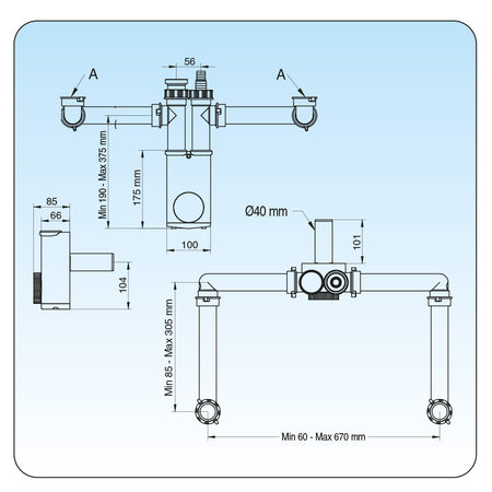 Sifone Salvaspazio Ispezionabile 2 Vie Nt (Marchio Lira)- 1 1/2- Lira- Pezzi 1