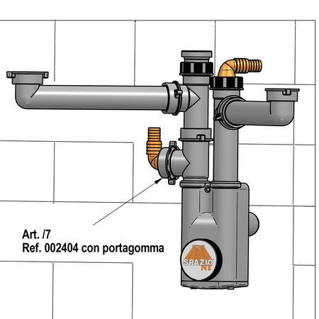 Sifone Salvaspazio Ispezionabile 2 Vie Nt (Marchio Lira)- 1 1/2- Lira- Pezzi 1