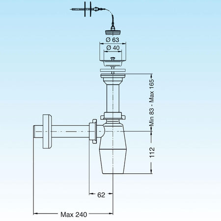 Sifone A Bottiglia Per Lavabo Con Piletta E Catenella 11/4 X 32- Lira- Pezzi 1