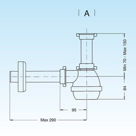Sifone Tipo M Per Lavelli Inox Ad 1 Via Senza Piletta (Marchio Lira)- 11/2- Lira- Pezzi 1