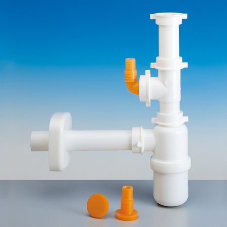 Sifone A Bottiglia Per Lavello 1V Con Attacco Lavastoviglie Orizz- 11/2 D.40 1 Vasca- Lira- Pezzi 1