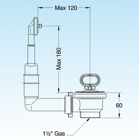 Piletta Tp Rettangolare Universale Per Lavello Con Foro Dm 60- Lira- Pezzi 1