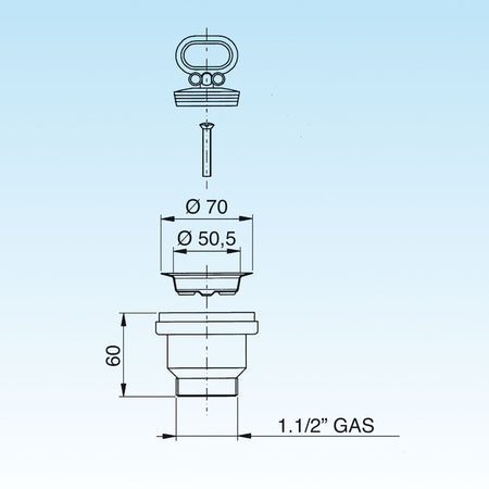 Piletta Universale Completa Senza Tp Per Lavello Con Foro Dm 60- Lira- Pezzi 1