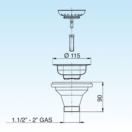 Piletta Basket Universale Senza Troppo Pieno- Diam. 90- Lira- Pezzi 1