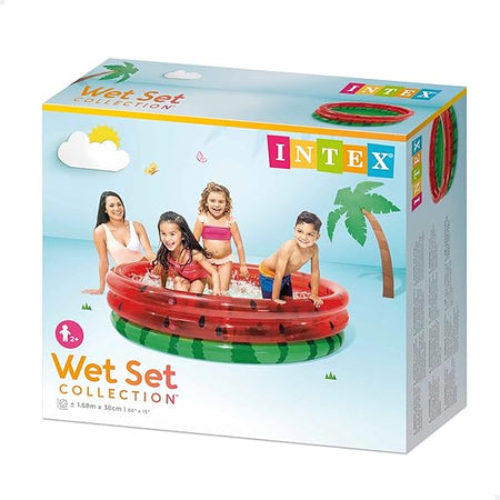 Piscina Gonfiabile Anguria Tre Anelli +2 Anni Cm.168X38H. Peso Kg.2,17 (58448) Intex