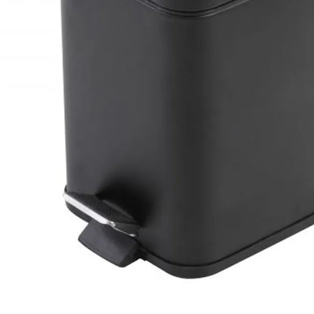 Pattumiera Quadrata 3 Litri In Acciaio Con Pedale Colore Nero 16X16X25 Cm Feridras