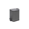 Pattumiera Quadrata 3 Litri In Acciaio Con Pedale Colore Grigio 16X16X25 Cm Feridras