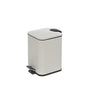Pattumiera Quadrata 3 Litri In Acciaio Con Pedale Colore Bianco 16X16X25 Cm Feridras