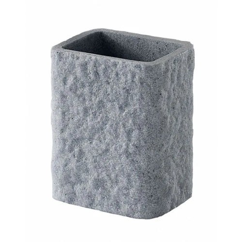 Porta Spazzolino In Ceramica Grigio Linea Petra Feridras