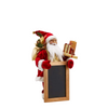 Statuetta di Babbo Natale con lavagna e regali, colore rosso, decorazione per esterno