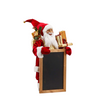 Statuetta di Babbo Natale con lavagna e regali, colore rosso, decorazione per esterno