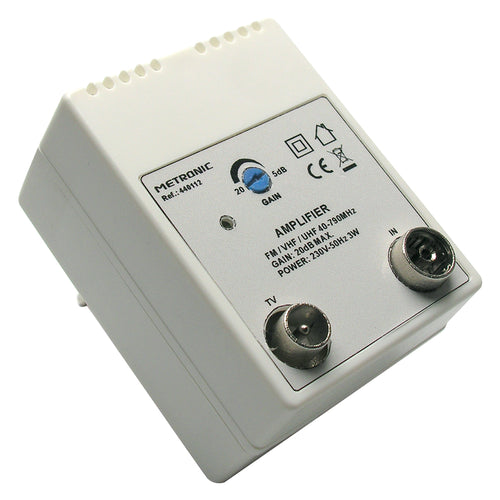 Amplificatore Interno 1 In/1 Out 1 Ingresso Fm/Uhf/Vhf - 1 Uscita Tv - Metronic