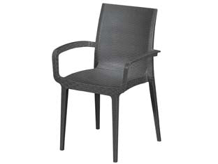 Poltrona Da Giardino In Pe Rattan Duke Antracite - 1 Pezzi