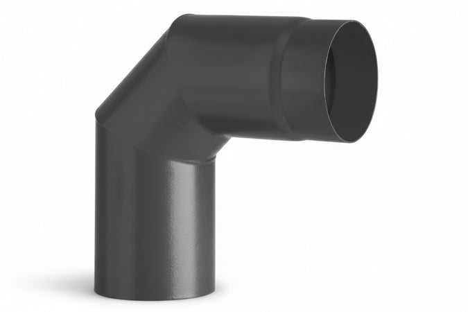 Gomito 90Â° Porcellanato Per Stufe A Legna Nero Opaco Ala Smalto Top- - Ãe¸ Mm.120 - 1 Pezzi Ala