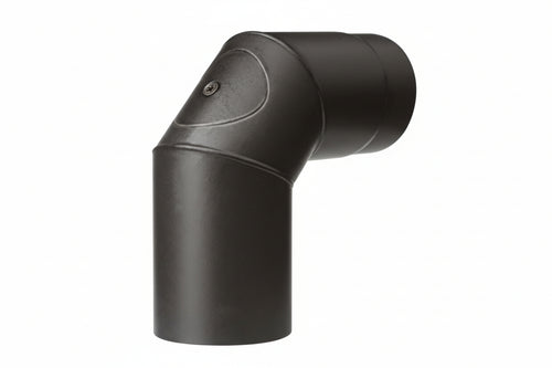 Gomito 90Â° Porc. C/Ispezione Stufe A Legna Nero Opaco Ala Smalto Top- - Ãe¸ Mm.150 - 1 Pezzi Ala