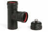 Raccordo A T F/F Per Stufe A Pellet Nero Opaco Ala Pellet Aeternum- - F/F Ø Mm.100 - 1 Pezzi Ala