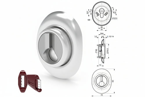 Defender Magnetico Ad Altezza Fissa Cromato Satinato- - Mm.72X90 - Altezza Fissa Mm.14 (Df333P) - 1 Pezzi Mottura