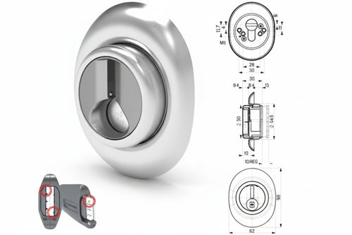 Defender Regolabile A Molla Magnetico Df371P Cromato Satinato- - Mm.72X90 - Regolazione Da Mm.12 A Mm.22 - 1 Pezzi Mottura