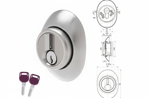 Defender Regolabile A Ghiera Mostrina Piena Cromato Satinato- - Mm.65X90 - Regolazione Da Mm.8 A Mm.14 (Df481P) - 1 Pezzi Mottura