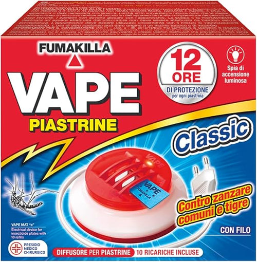 Antizanzare Elettrico Ad Emanazione 'Piastrine' Con 10 Piastrine Da 12 Ore Ciascuna - Vape