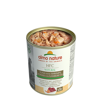 Almo Nature Scatoletta HFC Natural gusto Tonno e Gamberetti per Gatti Adulti
