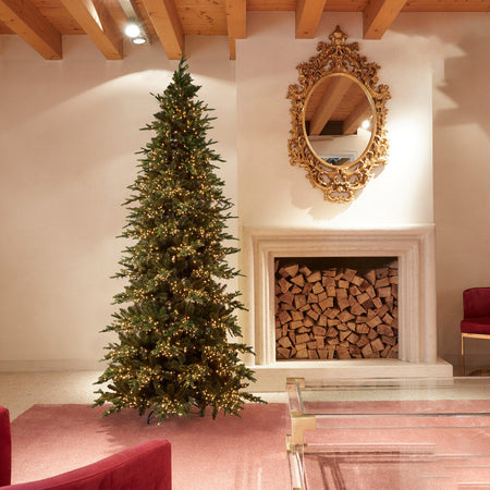 Albero di Natale "Pino Luxury New" con LED integrati, in PE Effetto Real Touch