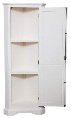 Biscottini Angoliera Country Biscottini legno tiglio bianca anticata Made Italy 50x50x184