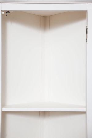 Biscottini Angoliera Country Biscottini legno tiglio bianca anticata Made Italy 50x50x184