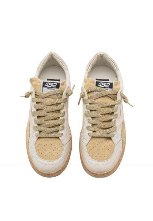 4B12 Sneakers In Pelle Donna Playnew Bianco Champagne da donna
