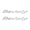 2 ADESIVI in RESINA 3D SCRITTA BEVERLY per SCOOTER PIAGGIO 125-250-300-500 CROMO