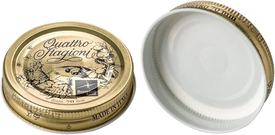 Tappo Per Vaso Ermetico In Vetro 'Quattro Stagioni' Ø Mm 70 - Per Vasi Da Ml 250/500 - Cf Da 2 Pz - Bormioli