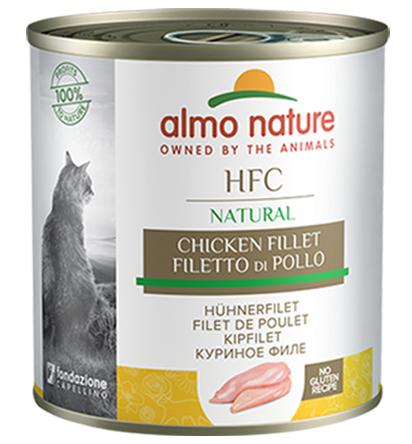 Almo Nature Scatoletta HFC Natural gusto Filetto di Pollo per Gatti Adulti