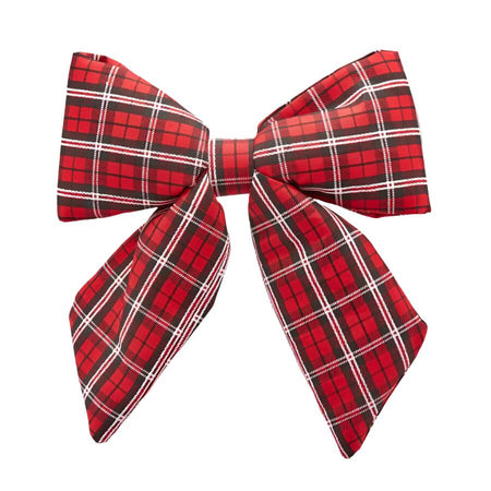 Fiocco natalizio in Lino, con motivo "Tartan" da 28 x 36 cm