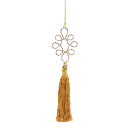 Pendaglio per albero di Natale con nappa, decorato con gemme 21 cm