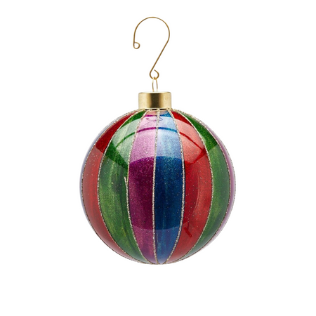Pallina per albero di Natale multicolor, con glitter oro, in vetro da Ø 10 cm