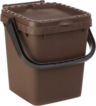 Pattumiera Per Raccolta Differenziata 'Ecoplus' 10 Lt.- Cm 24 X 25,5 X H 29,5 Corpo+Coperchio Marrone - Ecoplast