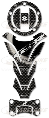 KIT ADESIVI STICKERS RESINA CARBONIO COMPATIBILE per  MOTO SUZUKI GSR 2006-2010