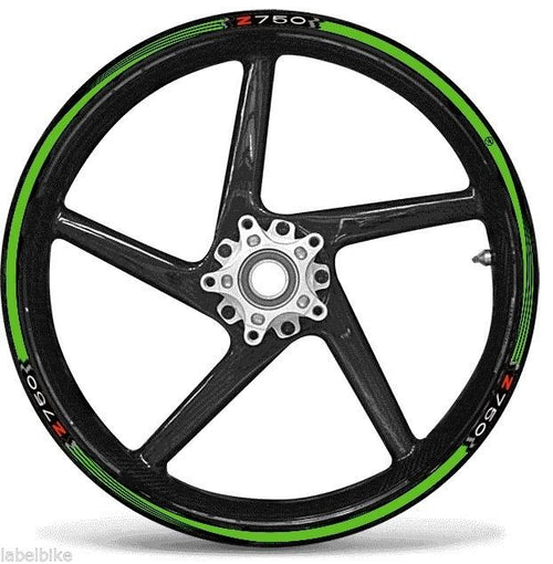 KIT STRISCE ADESIVE VERDI compatibili per CERCHI 17 MOTO KAWASAKI Z750 Adesivi