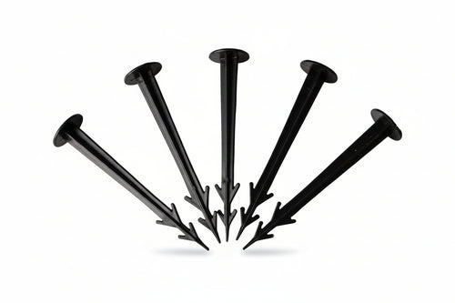 Chiodo Ferma Telo In Nylon E Fibra Di Vetro Nero- - Mm.200 - Testa Mm.35 - Conf. Pz.20 - 1 Busta T-Rex