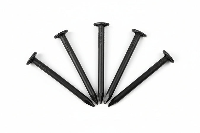 Chiodo Ferma Telo In Nylon E Fibra Di Vetro Nero- - Mm.200 - Testa Mm.35 - Conf. Pz.100 - 1 Busta T-Rex