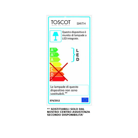 Applique Toscot SMITH P123C 40° LED 1.7W 3000°K IP65 lampada parete biemissione rustica esterni