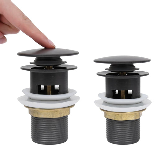 Scarico a Pressione Funzione Troppopieno Grigio 6,4x6,4x9,1cm in Zinco e Ottone